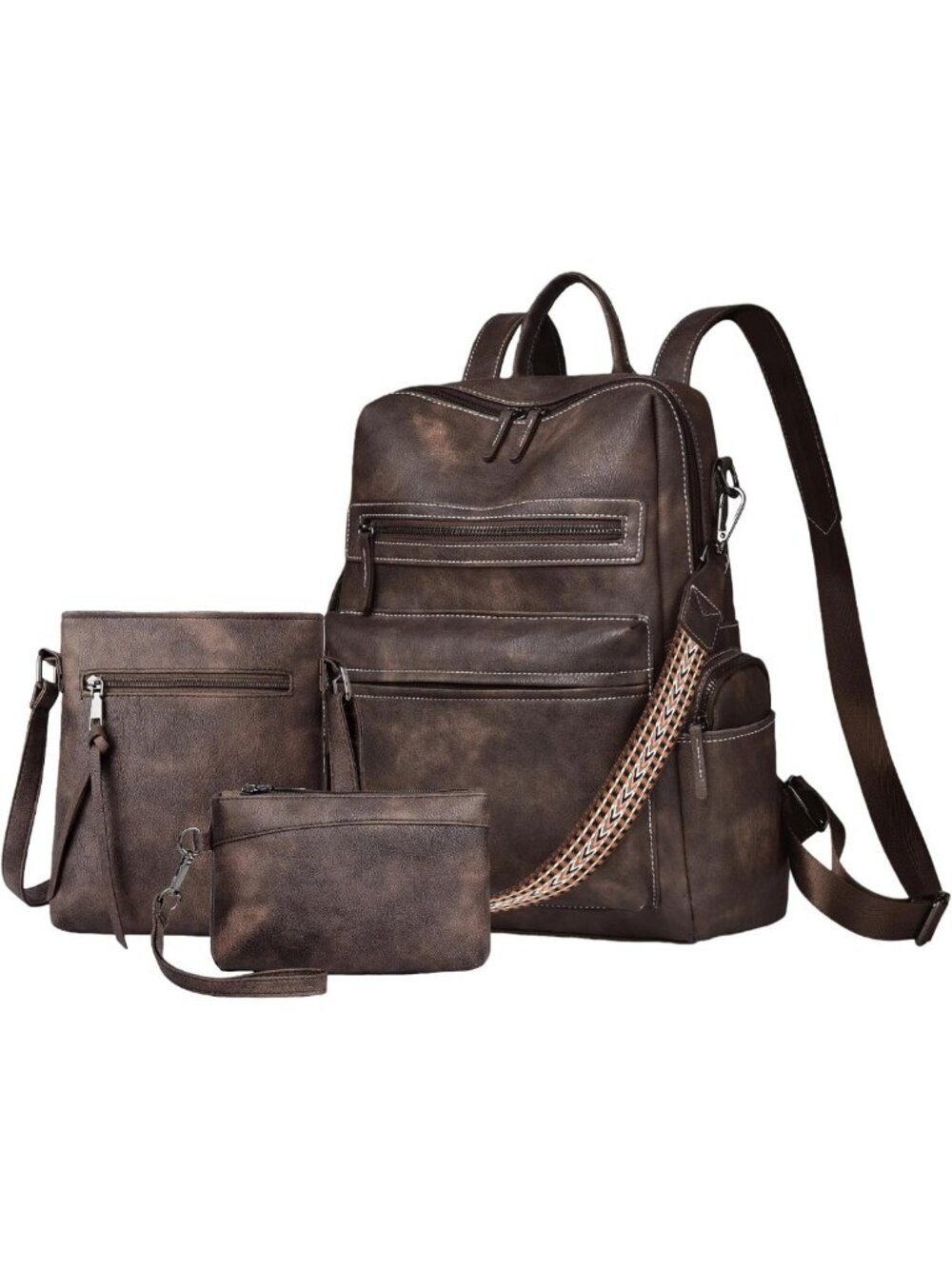 Stylish PU Leather Backpack Purse for Women - Travel Convertible Shoulder Bag